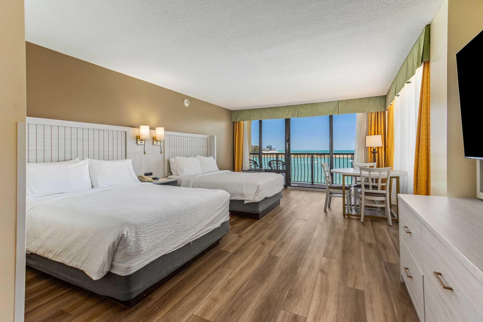 Two queen beds in a guest room